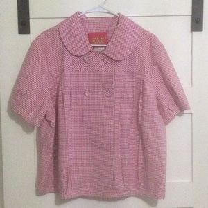 LAL Laugh a Little pink gingham jacket 1X